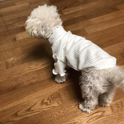 Pet Bottoming Shirt Teddy Warm Sweater Puppy Solid Color Clothes Knitted Pet Pullovers Pet Dog Clothes