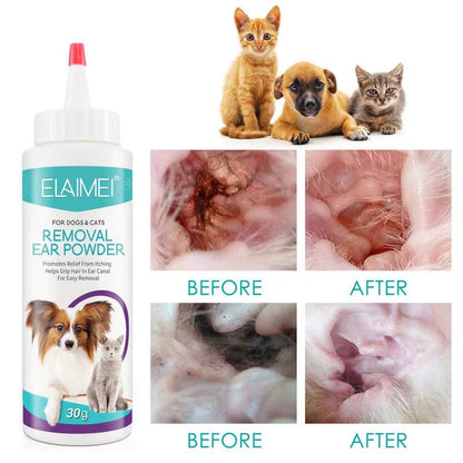 Pet Ear Powder Painless Hair Removal Powder Pet Health Care Ear Cleaner Odor Removal Pet Accessories for Dogs