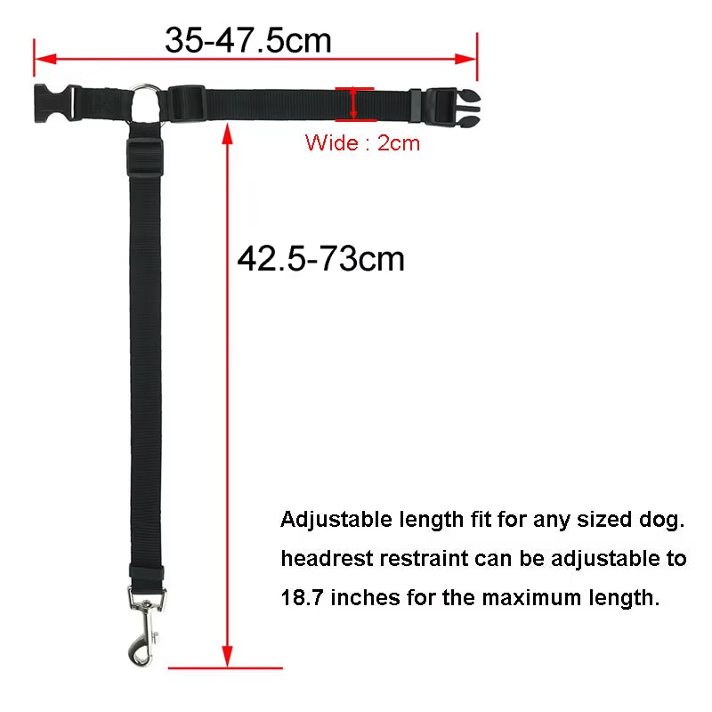 Two-In-One Nylon Adjustable Dogs Harness Collar Pet Dog Accessories Pet Car Seat Belt Lead Leash Backseat Safety Belt