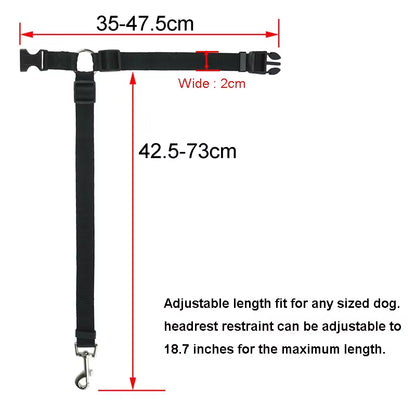 Two-In-One Nylon Adjustable Dogs Harness Collar Pet Dog Accessories Pet Car Seat Belt Lead Leash Backseat Safety Belt