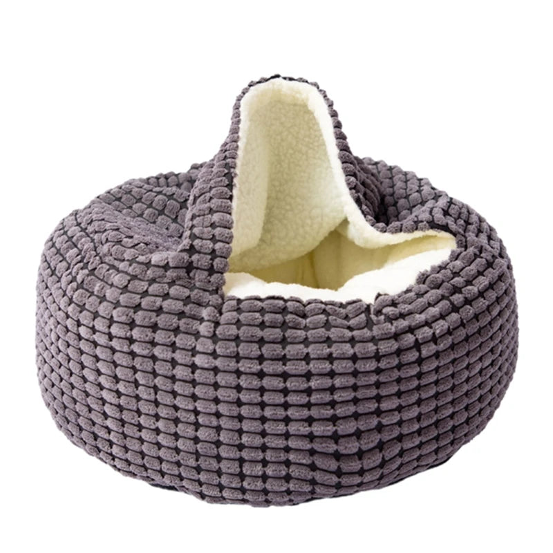 Super Soft Pet Dog Cat Cave Bed House Deep Sleep Winter round Sleeping Kennel Cushion for Small Medium Dogs