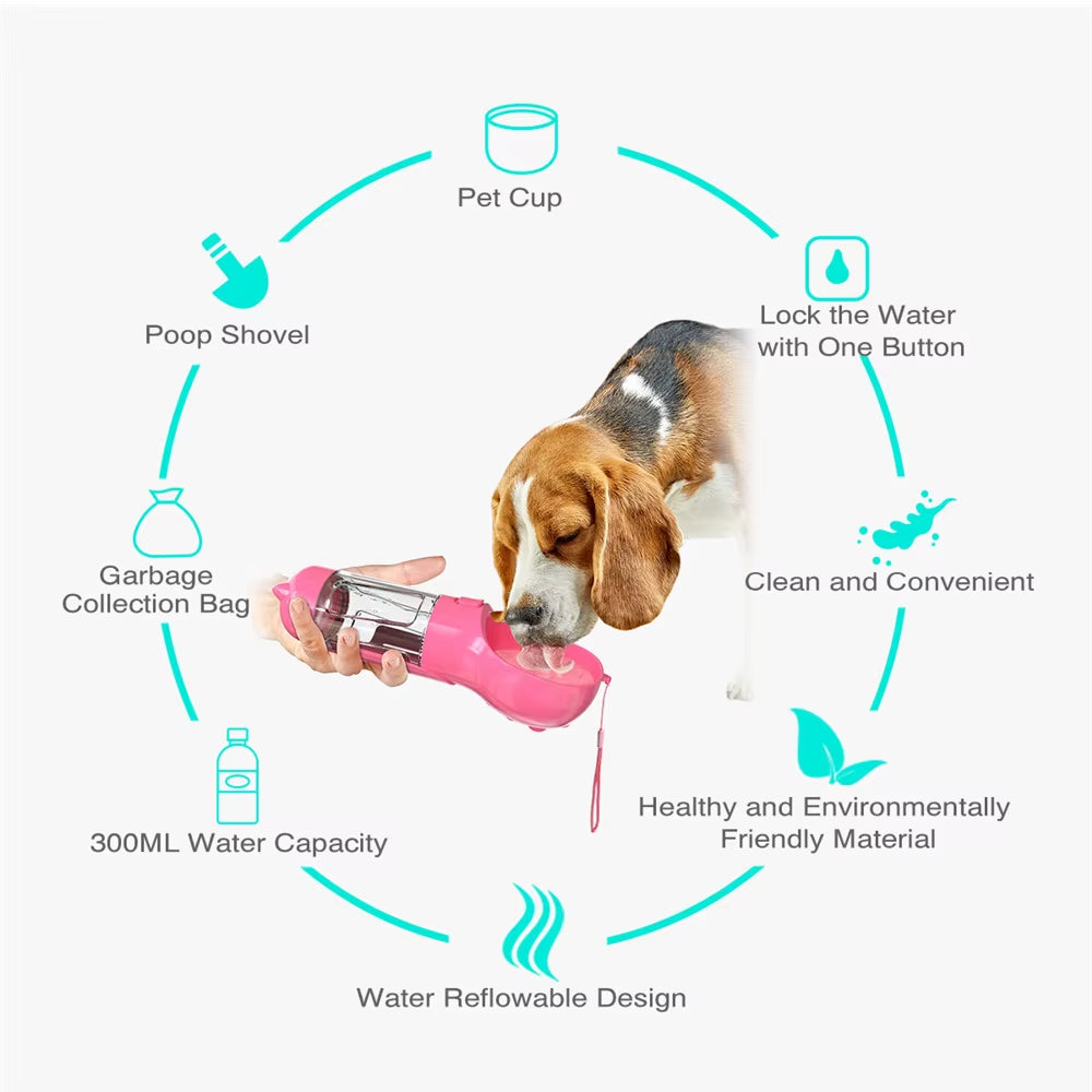 Multifunction Pet Dog Water Bottle for Cat Dogs Travel Puppy Drinking Bowl Outdoor Pet Water Dispenser Feeder Pet Product