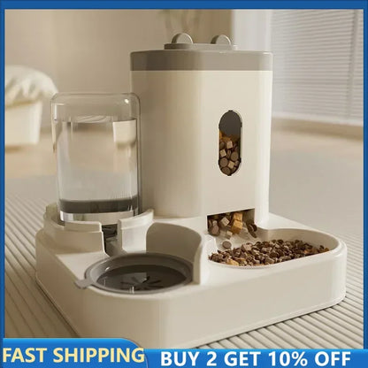 Dog Feeder Cat Automatic Feeding Water Bowl Transparent Pet Food Storage Dispenser Container Puppy Supplies Pet Accessories