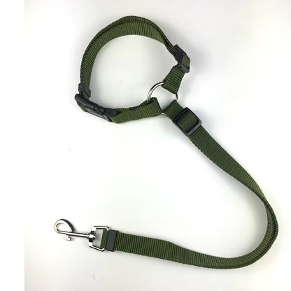 Two-In-One Nylon Adjustable Dogs Harness Collar Pet Dog Accessories Pet Car Seat Belt Lead Leash Backseat Safety Belt