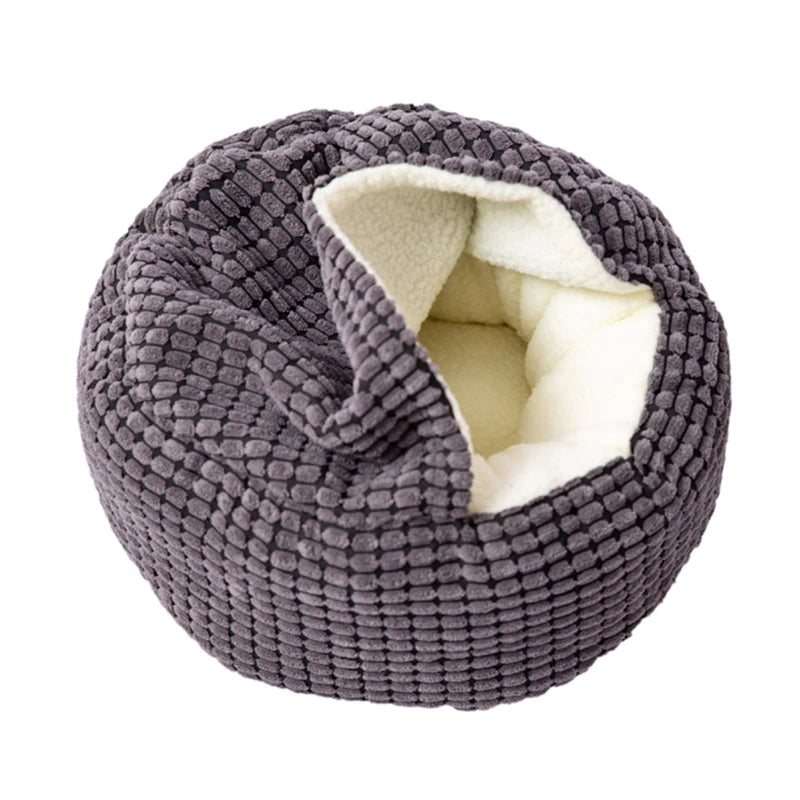 Super Soft Pet Dog Cat Cave Bed House Deep Sleep Winter round Sleeping Kennel Cushion for Small Medium Dogs