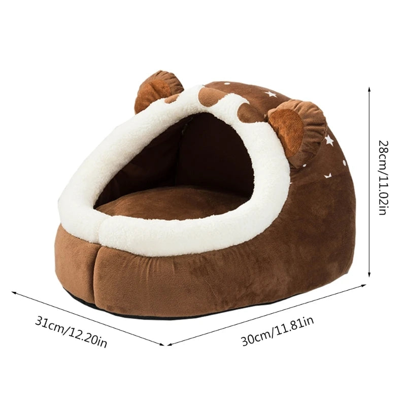 Super Soft Pet Dog Cat Cave Bed House Deep Sleep Winter round Sleeping Kennel Cushion for Small Medium Dogs