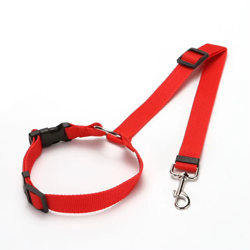 Two-In-One Nylon Adjustable Dogs Harness Collar Pet Dog Accessories Pet Car Seat Belt Lead Leash Backseat Safety Belt