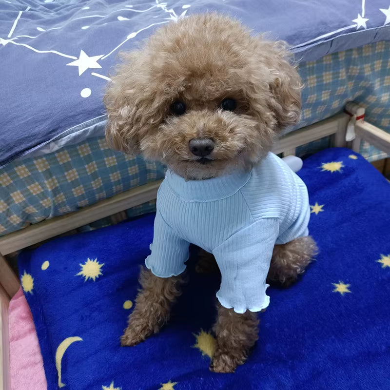 Pet Bottoming Shirt Teddy Warm Sweater Puppy Solid Color Clothes Knitted Pet Pullovers Pet Dog Clothes