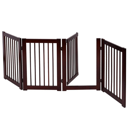 Puerta Plegable Para Perro De Madera Barrera De Seguridad Para Perro 4 Piezas 203 X 76 X 1,8Cm