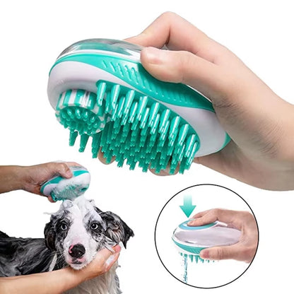 Pet Dog Cat Bath Brush 2-In-1 Pet SPA Massage Comb Soft Silicone Pet Shower Hair Grooming Cmob Dog Cleaning Tool Pet Supplies