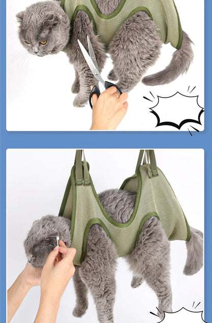 Cat Grooming Nail Cutting anti Scratch Bite Fixed Bag Bath Trimming Restraint Bag Pet Beauty Hammock Hanging Pet Supplies Set