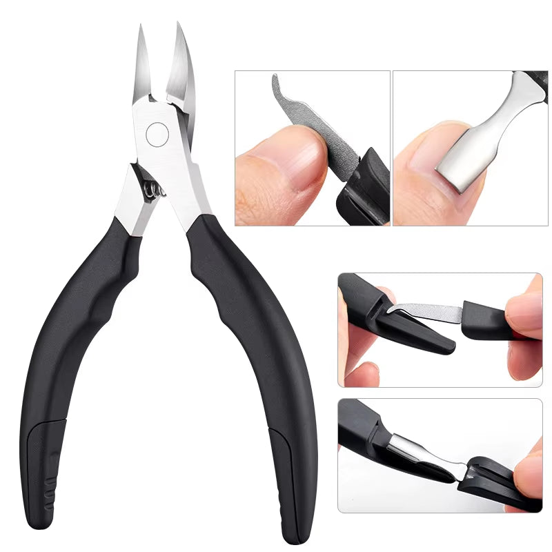 Stainless Steel Toenail Ingrown Nail Art Nipper Scissors Paronychia Dead Skin Remover Trimming Nail Clipper Pedicure Tool